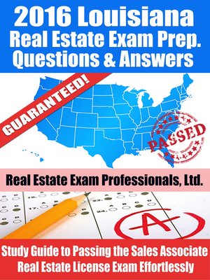 cover image of 2016 Louisiana Real Estate Exam Prep Questions and Answers